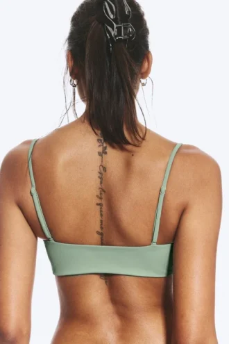 Ruched Triangle Bikini Top – Green