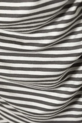 Ruched Tube Mini Dress – White & Dark Mole Stripe