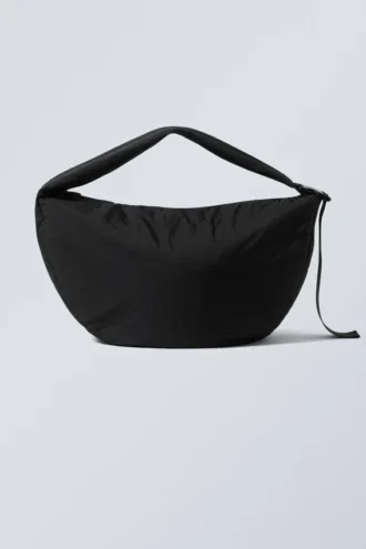 Samir Large Padded Crossbody Bag – Black