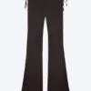 Satin Cut-Out Flared Trousers – Dark Brown Satin Cut-Out Flared Trousers – Dark Brown