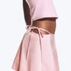 Satin Cut-Out Mini Skirt – Light Pink Satin Cut-Out Mini Skirt – Light Pink