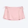 Satin Cut-Out Mini Skirt – Light Pink Satin Cut-Out Mini Skirt – Light Pink