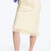 Satin Lace Midi Skirt – Light Dusty Beige Satin Lace Midi Skirt – Light Dusty Beige