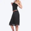 Satin Lace Shorts – Black Satin Lace Shorts – Black
