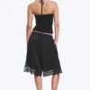Satin Lace Shorts – Black Satin Lace Shorts – Black