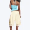 Satin Lace Shorts – Dusty White Satin Lace Shorts – Dusty White