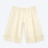 Satin Lace Shorts – Dusty White Satin Lace Shorts – Dusty White