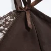 Satin Lace Top – Dark Brown Satin Lace Top – Dark Brown