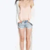 Satin Lace Top – Light Dusty Peach Satin Lace Top – Light Dusty Peach