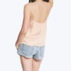 Satin Lace Top – Light Dusty Peach Satin Lace Top – Light Dusty Peach
