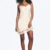 Satin Lace-Trim Slip-Dress – Light Dusty Beige Satin Lace-Trim Slip-Dress – Light Dusty Beige