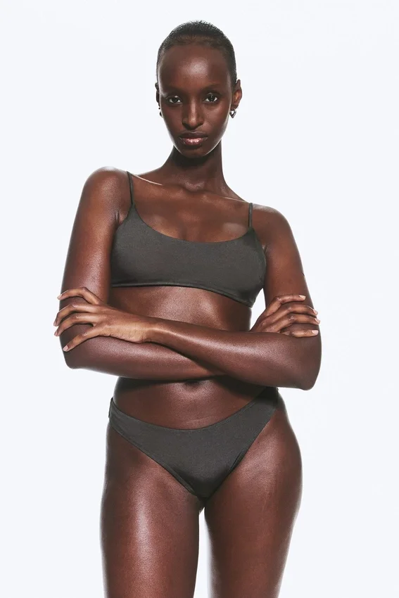 Scoop Bikini Bottoms – Dark Grey – Shimmer Scoop Bikini Bottoms – Dark Grey – Shimmer