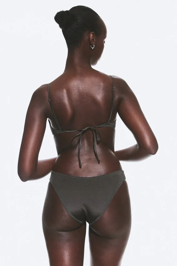 Scoop Bikini Bottoms – Dark Grey – Shimmer Scoop Bikini Bottoms – Dark Grey – Shimmer
