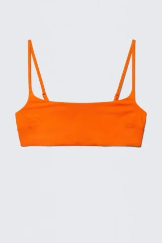 Scoop Neck Bikini Top – Bright Orange