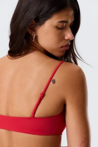 Scoop Neck Bikini Top – Bright Red