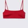 Scoop Neck Bikini Top – Bright Red