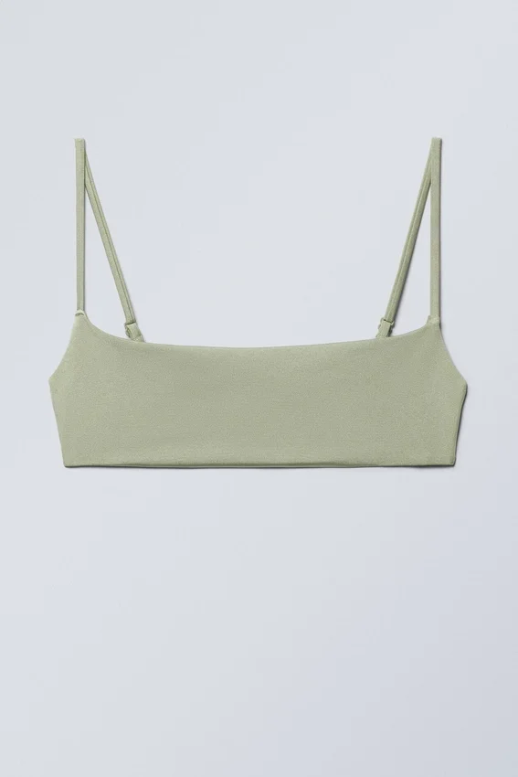 Scoop Neck Bikini Top – Light Khaki Green Scoop Neck Bikini Top – Light Khaki Green