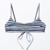 Scoop Neck Bikini Top – Striped Blue Scoop Neck Bikini Top – Striped Blue