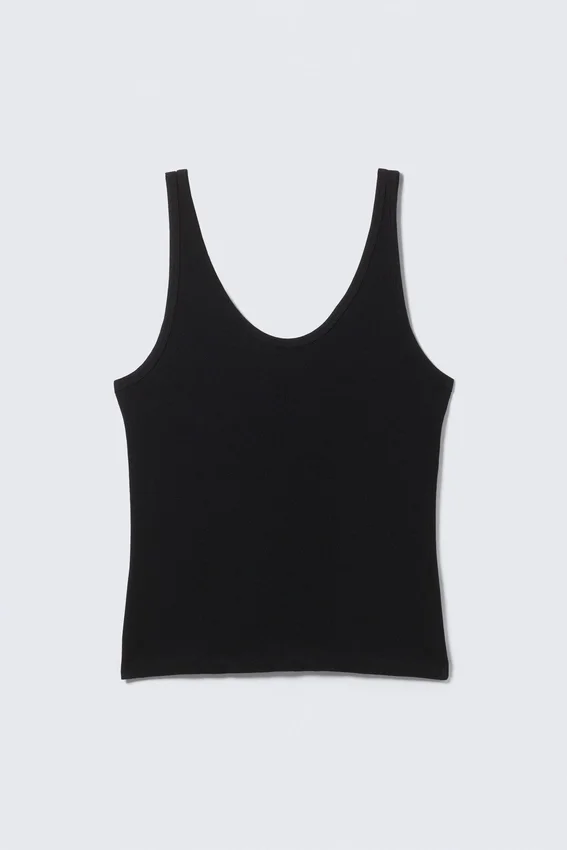 Scoop Neck Tank Top – Black Scoop Neck Tank Top – Black