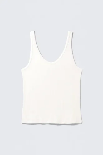 Scoop Neck Tank Top – Off-White