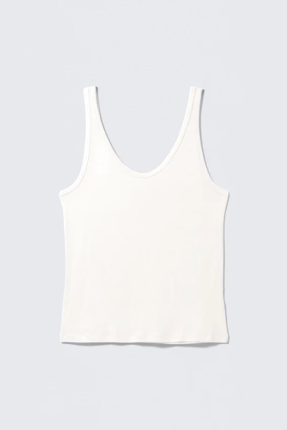 Scoop Neck Tank Top – Off-White Scoop Neck Tank Top – Off-White