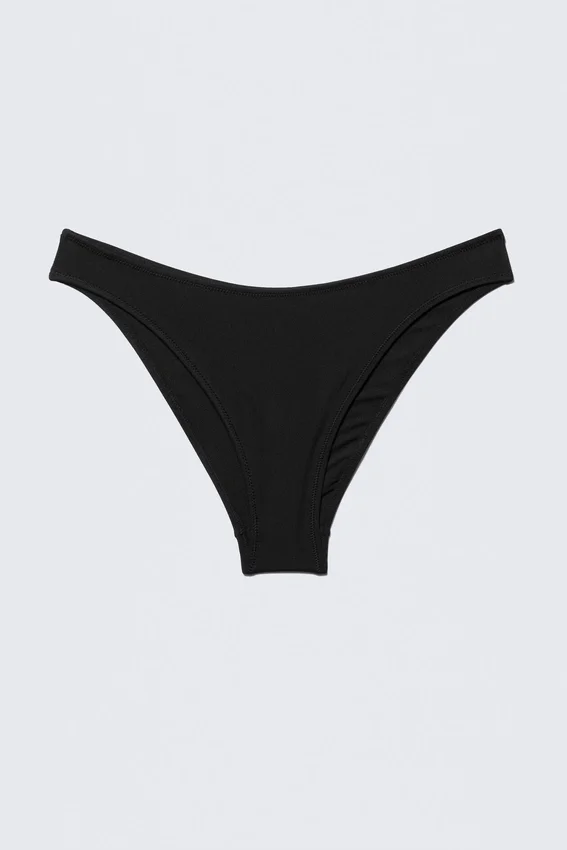 Scooped High-Cut Bikini Bottoms – Black Scooped High-Cut Bikini Bottoms – Black
