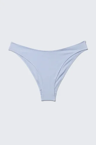 Scooped High-Cut Bikini Bottoms – Shiny Light Blue