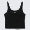 Scooped Leather Tank Top – Black Scooped Leather Tank Top – Black