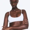 Scooped Pointelle Bralette – White Scooped Pointelle Bralette – White