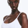 Scooped Pointelle Bralette – White Scooped Pointelle Bralette – White