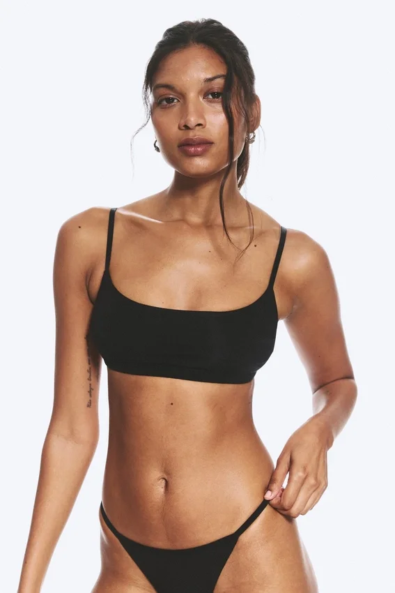 Scooped Soft Cotton Bra – Black Scooped Soft Cotton Bra – Black