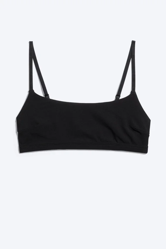 Scooped Soft Cotton Bra – Black Scooped Soft Cotton Bra – Black