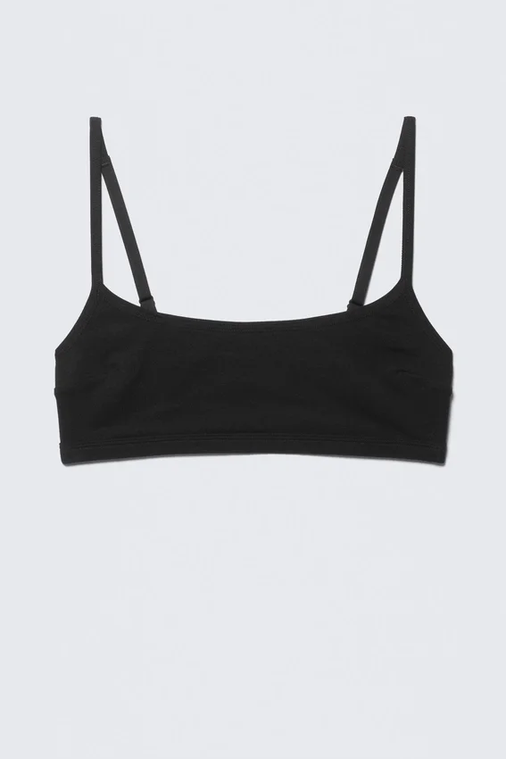 Scooped Soft Cotton Bra – Black Scooped Soft Cotton Bra – Black