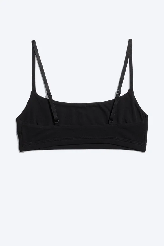 Scooped Soft Cotton Bra – Black Scooped Soft Cotton Bra – Black