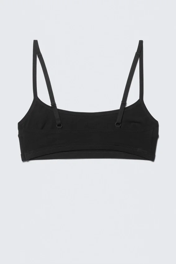 Scooped Soft Cotton Bra – Black Scooped Soft Cotton Bra – Black