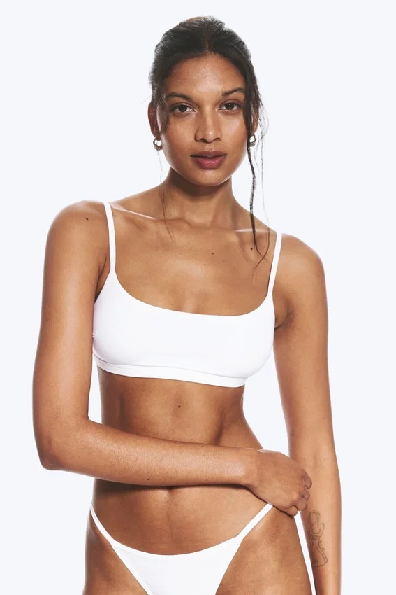 Scooped Soft Cotton Bra – White Scooped Soft Cotton Bra – White