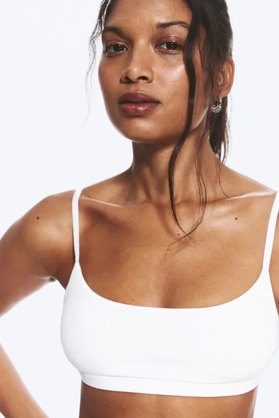 Scooped Soft Cotton Bra – White Scooped Soft Cotton Bra – White