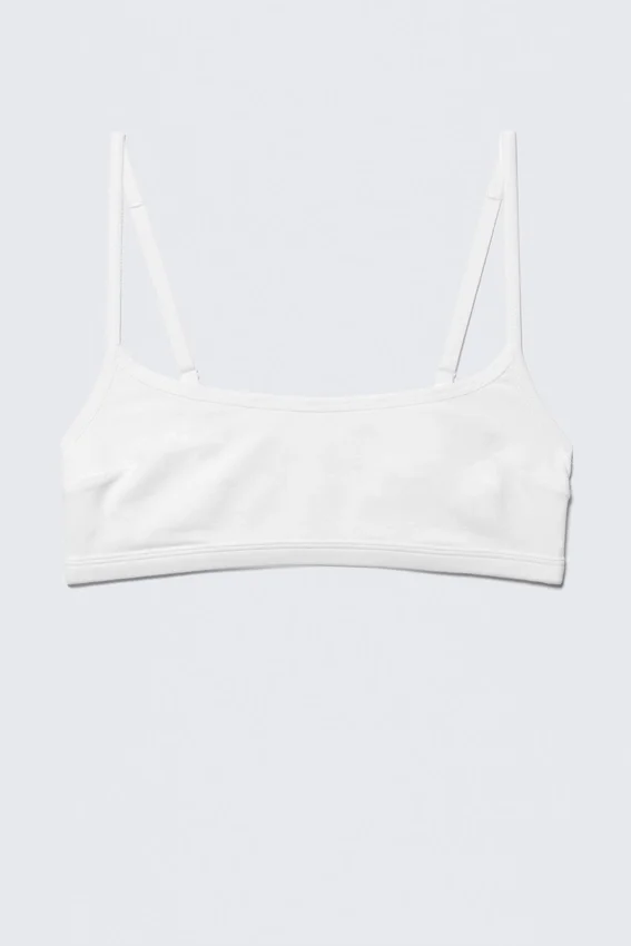 Scooped Soft Cotton Bra – White Scooped Soft Cotton Bra – White