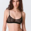 Scooped Swirly Lace Bra – Black Scooped Swirly Lace Bra – Black