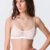 Scooped Swirly Lace Bra – White Scooped Swirly Lace Bra – White