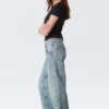 Scooped Waist Barrel Workwear Jeans – Hypnos Blue – Medium Blue Scooped Waist Barrel Workwear Jeans – Hypnos Blue – Medium Blue