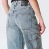 Scooped Waist Barrel Workwear Jeans – Hypnos Blue – Medium Blue Scooped Waist Barrel Workwear Jeans – Hypnos Blue – Medium Blue