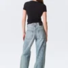Scooped Waist Barrel Workwear Jeans – Hypnos Blue – Medium Blue Scooped Waist Barrel Workwear Jeans – Hypnos Blue – Medium Blue