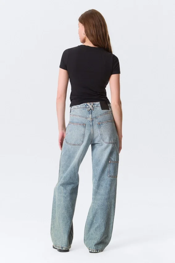 Scooped Waist Barrel Workwear Jeans – Hypnos Blue – Medium Blue Scooped Waist Barrel Workwear Jeans – Hypnos Blue – Medium Blue