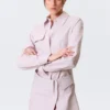 Sculpted Cotton Shirt Dress – Dusty Pink Sculpted Cotton Shirt Dress – Dusty Pink