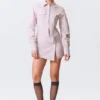 Sculpted Cotton Shirt Dress – Dusty Pink Sculpted Cotton Shirt Dress – Dusty Pink