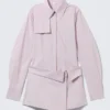 Sculpted Cotton Shirt Dress – Dusty Pink Sculpted Cotton Shirt Dress – Dusty Pink