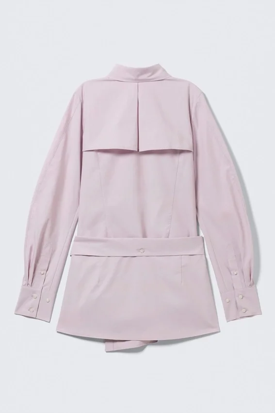 Sculpted Cotton Shirt Dress – Dusty Pink Sculpted Cotton Shirt Dress – Dusty Pink