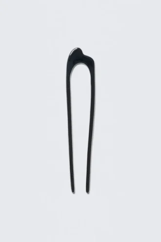 Sculptural Metal Hair Pin – Charcoal
