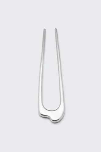 Sculptural Metal Hair Pin – Silver Grey Sculptural Metal Hair Pin – Silver Grey